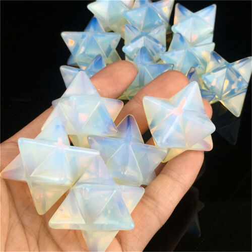 Carved Opal Merkaba Star Quartz Crystal Pendant Reiki Healing decorate 1PC