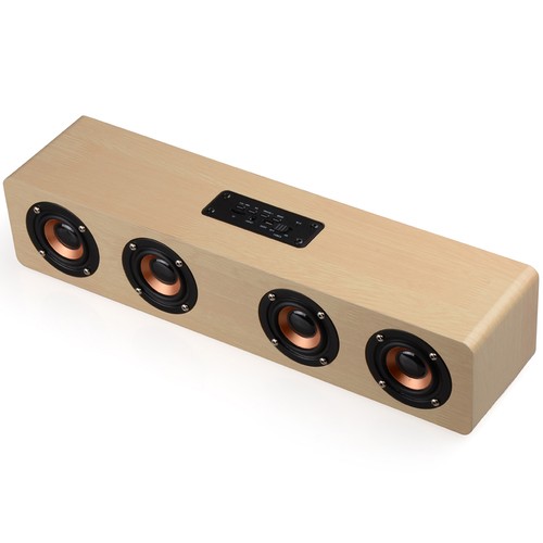 3W*4 Wooden Wireless Bluetooth Speaker Portable Handsfree Subwoofer For phones