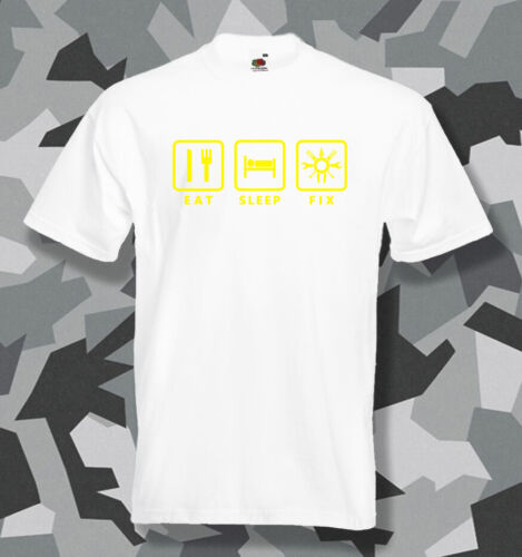 Eat Sleep Fix T-Shirt mens handyman mechanic DIY dad birthday gift Claytons