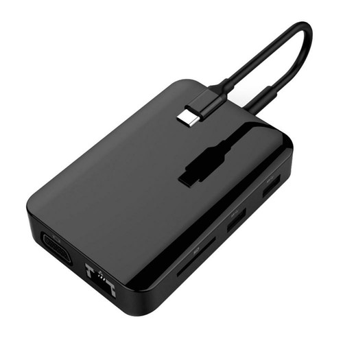 9 in 1 Type-C HUB Adapter Type C to PD USB3.0 4K HDMI VGA RJ45 3.5mm Audio Jack