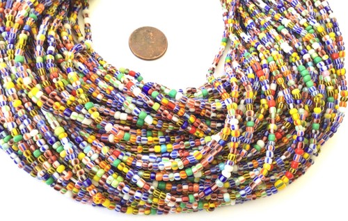 Vintage Strand Ghana Beads African Assortment Glass African Trade Beads-Ghana