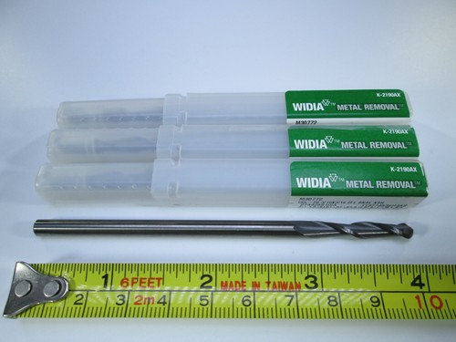 3 PCS METAL REMOVAL SOLID CARBIDE END MILLS 3//16/" X 4/" LONG REACH LENGTH LOT
