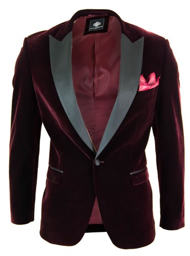Veste homme blazer velours doux bordeaux grenat style chic formel