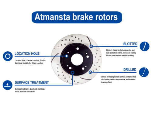 Rear Drilled Brake Rotors for 2008-2010 Honda Accord 2009 2010 Acura TSX//10529
