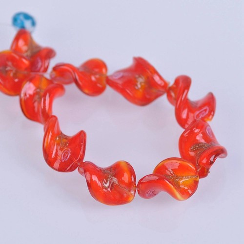 10pcs 18x14mm Twist Lampwork verre fait main fleurs Loose Beads Jewelry Making