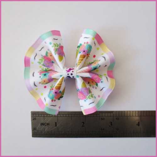100 BLESSING Girl 3/" Fan Hair Bow Clip Unicorn Wholesale Laser Gold Stamping