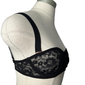 FOR LOVE & LEMONS SKIVVIES Black Stretch Lace Havana Demi Underwire Bra Size XS