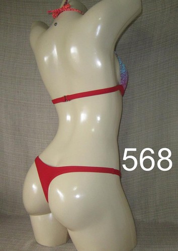 Fab /& Colorful RED STAMPED PUSH-UP PADDED TOP THONG Bikini-Made in Brazil-XS,M