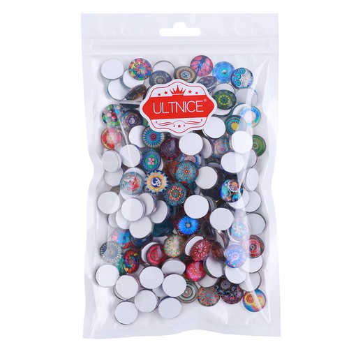Rosenice Mosaic Tiles 200pcs 10//12//14mm Mixed Round for Crafts Glass Supplies