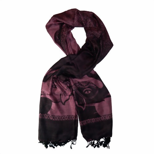 Écharpe Himalaya éléphants rose noir viscose foulard étole foulard Accessoire