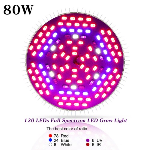 80W LED wachsen volles Spektrum der Glühlampe-E27 wachsen Lichter Zimmerpflanzen