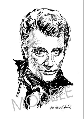 Carte Postale JOHNNY HALLYDAY 00 dessin de Jean Bernard Auboin