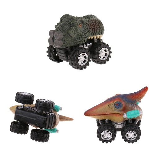 2x DINOSAURI ANIMALI FIGURE TIRA AUTO JURASSIC Toys Bambini Regali di Compleanno