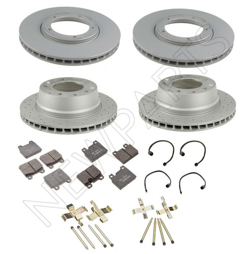 For Porsche 911 Front and Rear Brake Disc Rotors Pads with Sensor /& Hardware Kit