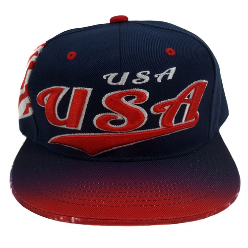 USA EMBROIDERED FLAT FLASH Snapback Cap