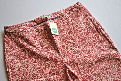 Pantaloni da donna Richmond BODEN Pantaloni Crop Rosso Bianco a Fiori Cotone 20R W40 L27