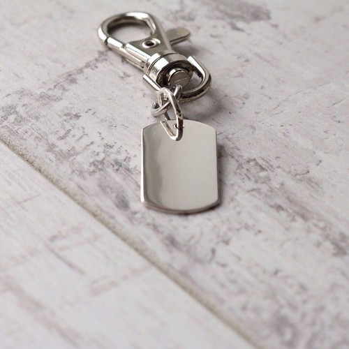 Argento personalizzato DOG TAG-Acciaio inox portachiavi
