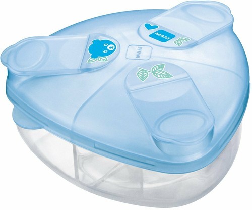 Milk Powder Dispenser Blue Filling Reclosing Three Compartments