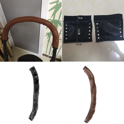 Baby Pram Stroller Handle Bar Accessories Pu Leather Protective Grip Case Cover
