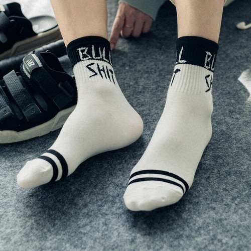 5 Paires Pack Cool lettre imprimé homme femme chaussette coton confortable Court Chaussettes