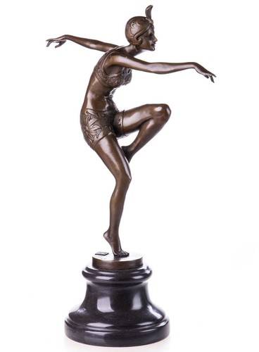 Art Deco Bronzefigur Tänzerin Bronze Skulptur Con Brio Höhe 38 cm