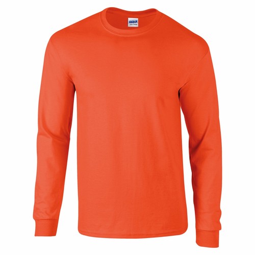 Gildan Mens Ultra Cotton Adult Long Sleeve T-Shirt Classic Fit Rib Cuffs Tee TOP