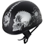 DOT Approved Grey Horned Flat Black Motorcycle Half Helmet Biker Skull Cap S-2XL