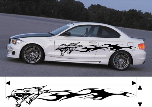 VINYL GRAPHIC DECAL KIT FIERY DRAGON CAR TRUCK CUSTOM SIZE COLOR VARIATION F1-53