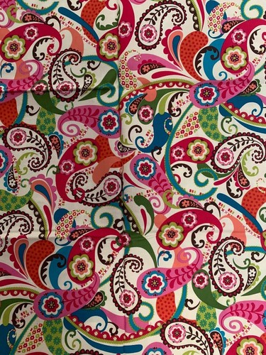 approx 18 by 22 inches Paisley modern fat quarter material fabric