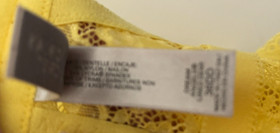 New 36DD VICTORIAS SECRET Yellow BRA Dream Angel Demi UNDERWIRE Lace Purple Bow