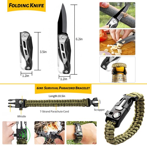 59 in 1 Emergency Survival Kit Pouch Camping Outdoor Hiking Multi Tool Set