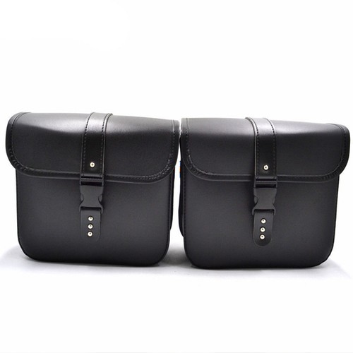2X Waterproof Motorcycle PU Leather Saddle Bags Storage Trims Pouch Left /& Right