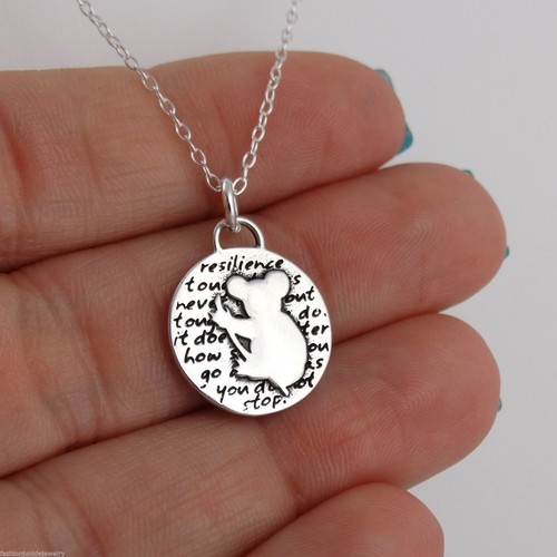 Koala Charm Necklace 950 Sterling Silver Handmade Inspirational Pendant Bear