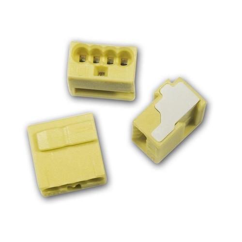 Giallo connessione morsetto morsetto 100 Pezzi WAGO Micro-steckklemmen 4x 0,6-0,8 mm²