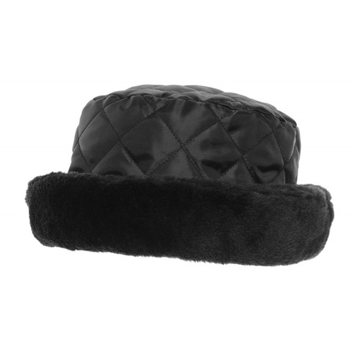 Ladies//Womens Quilted Winter Faux Fur Trim Hat Russian Warm HA256