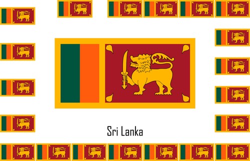 Assortiment lot de 25 autocollants Vinyle stickers drapeau Sri-Lanka-Sri-Lanka