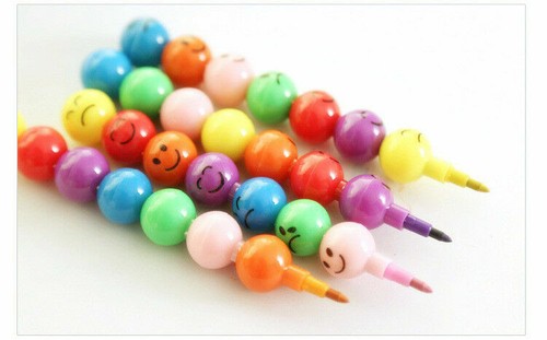 Gift For DIY Face Colorful Children Eco Study Cute Ball 5PCS Stationary Pencils