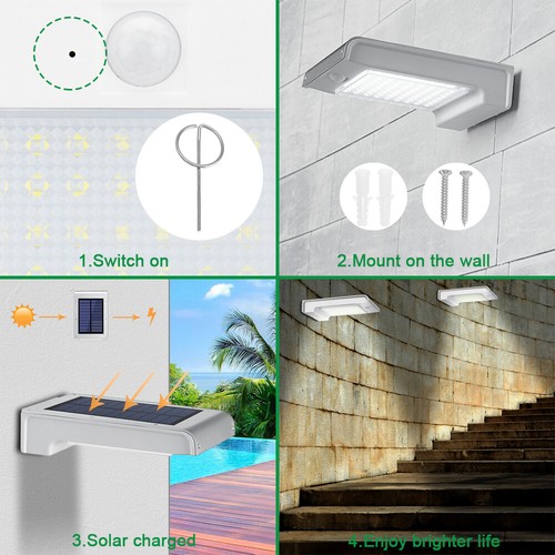 72LED Solar Power Bewegungsmelder Sicherheit Wand Licht Garten Lampe