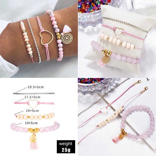 Moda Pulsera Brazalete CRYSTAL Perlas Piedras AJUSTABLE conjuntos Moño mapa del mundo