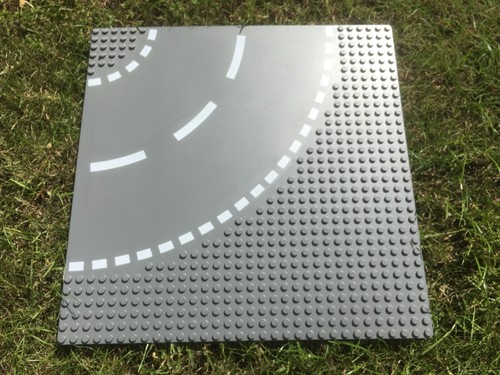 LEGO Road grey base plate with corner 10 inches x 10 inches