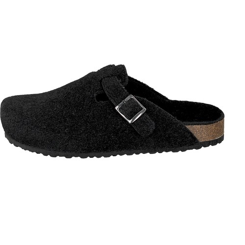 Supersoft Herren Hausschuhe klassische Filz Pantoffeln schwarz Gummisohle NEU