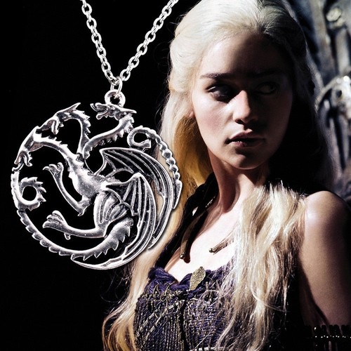 Game of Thrones Daenerys Targaryen Dragon Necklace Khalessi Sigil Pendant Chain