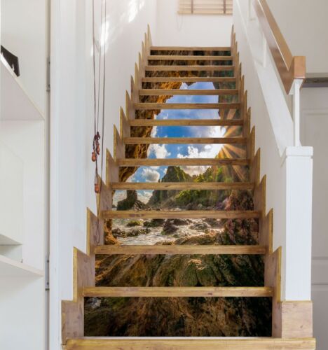 Details about  / 3D Sun Mountain 1536NA Stair Risers Decoration Photo Mural Vinyl Wallpaper Fay