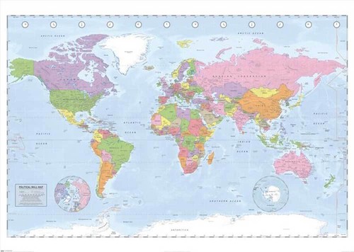 140x100 cm Educational World Map Miller Projection Giant XXL Poster