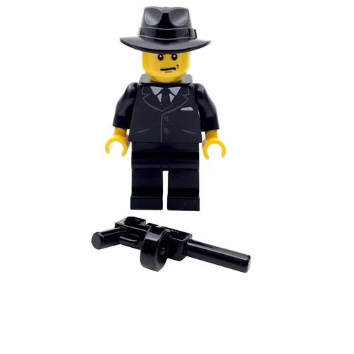 LEGO Gangster Minifigure with Tommy Gun Suit Weapon