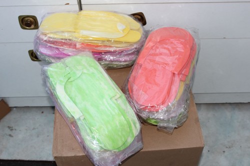 50 Pairs Disposable Foam Pedicure Travel Spary Tan Spa Slippers Flip Flop