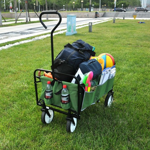Large Capacity Outdoor Folding Wagon Cart Collapsible Utility Buggy Picnic Camp
