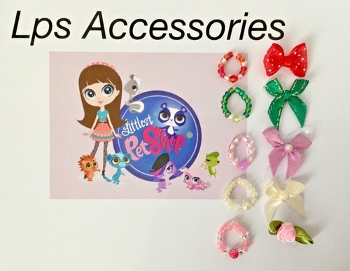 5 nœuds 5 colliers 10 accessoires pour LITTLEST PET SHOP LPS Chat comprend pas
