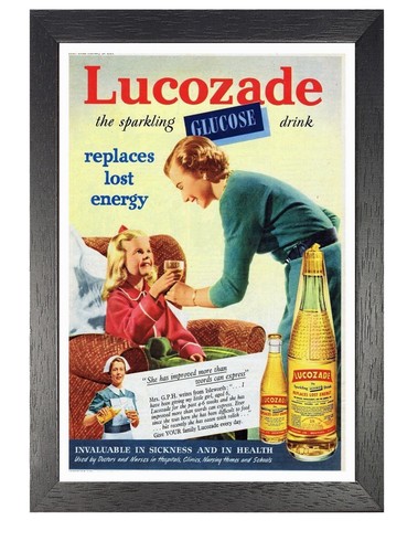 Lucozade Classic Vintage Retro Poster Mum Daughter Family Time Photo Drink Print