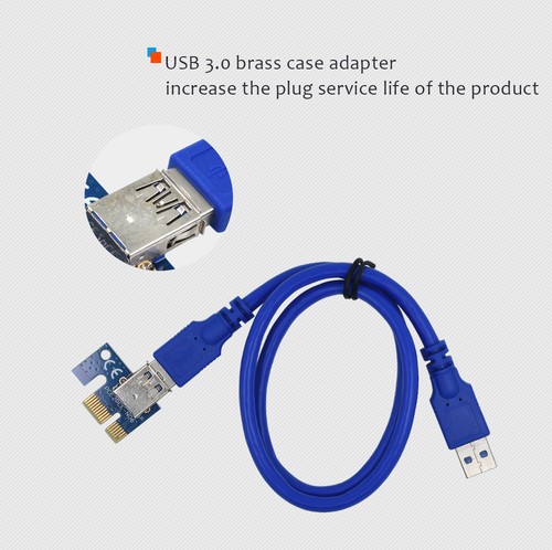 USB 3.0 Riser PCI-E 6Pin GPU Extender Card Adapter Cable for Mining NEW 5 Pack